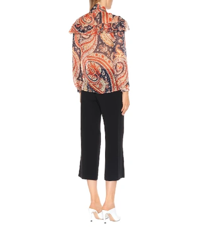 Shop Etro Printed Silk-blend Blouse In Multicoloured