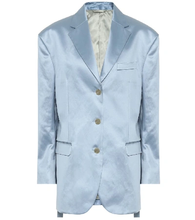 Shop Acne Studios Cotton-blend Satin Blazer In Blue