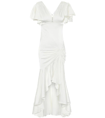 Shop Caroline Constas Lucille Stretch-silk Satin Gown In White