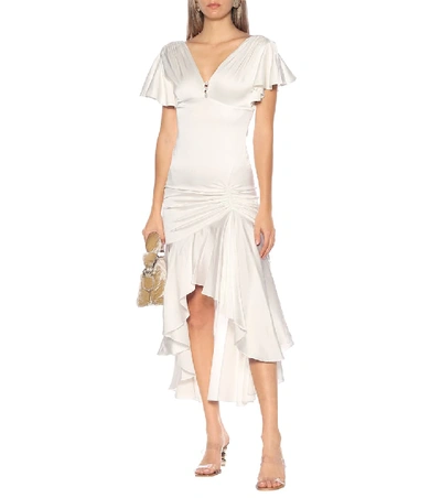 Shop Caroline Constas Lucille Stretch-silk Satin Gown In White