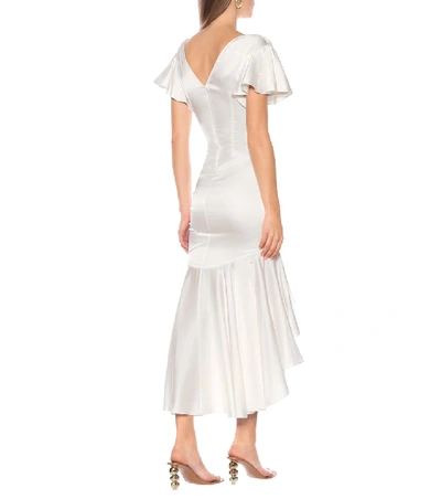 Shop Caroline Constas Lucille Stretch-silk Satin Gown In White