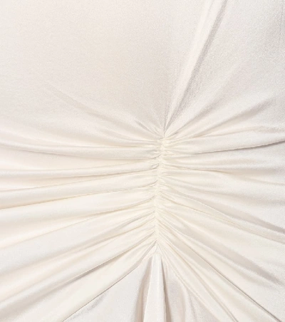 Shop Caroline Constas Lucille Stretch-silk Satin Gown In White