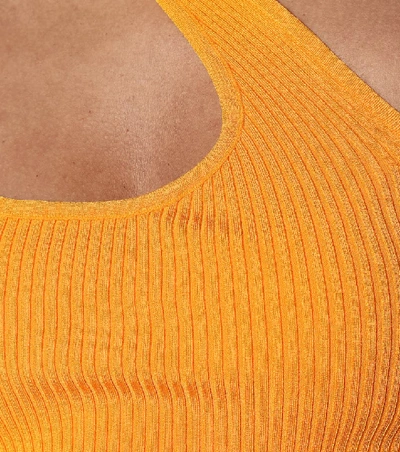 Shop Zimmermann Brightside Ribbed-knit Tank Top In Orange