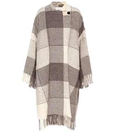 Shop Jil Sander Checked Wool Coat In Grey