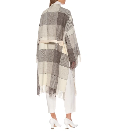 Shop Jil Sander Checked Wool Coat In Grey