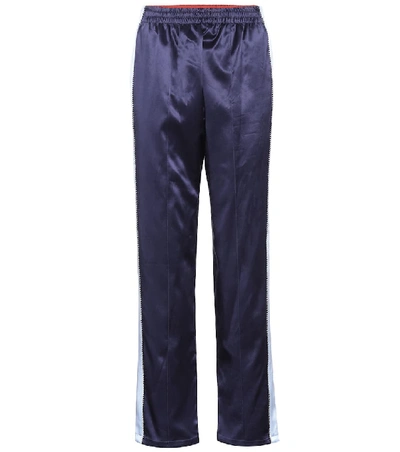 Shop Opening Ceremony Reversible Silk Satin Trackpants In Blue