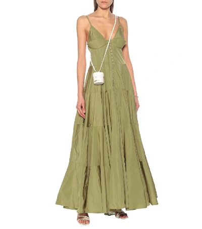 Shop Jacquemus La Robe Manosque Maxi Dress In Green