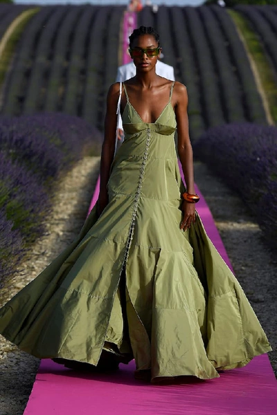 Shop Jacquemus La Robe Manosque Maxi Dress In Green