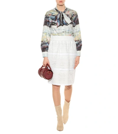 Shop Burberry Carwinley Lace Skirt In White
