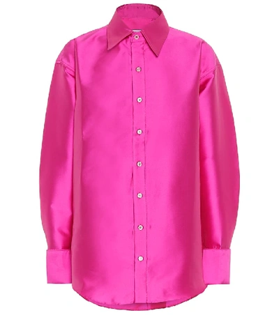 Shop Matthew Adams Dolan Satin-twill Oversized Shirt In Pink