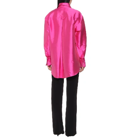 Shop Matthew Adams Dolan Satin-twill Oversized Shirt In Pink