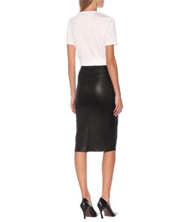 Shop Stouls Carmen Leather Midi Skirt In Black