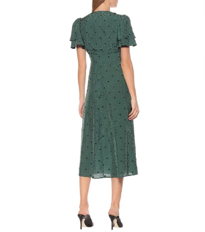 Shop Alexa Chung Floral Jacquard Midi Dress In Green