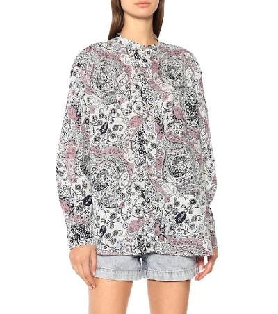Shop Isabel Marant Étoile Mexika Printed Cotton Blouse In Pink