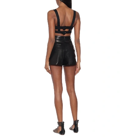 Shop Alaïa Cotton Bralette In Black