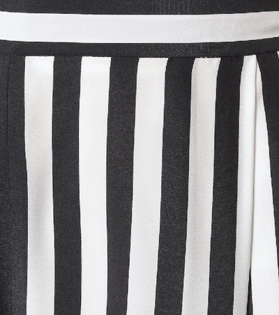 Shop Stella Mccartney Alicia Striped High-rise Silk Pants In Black