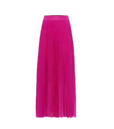 Shop Victoria Victoria Beckham Pleated Jersey Midi Skirt In Purple