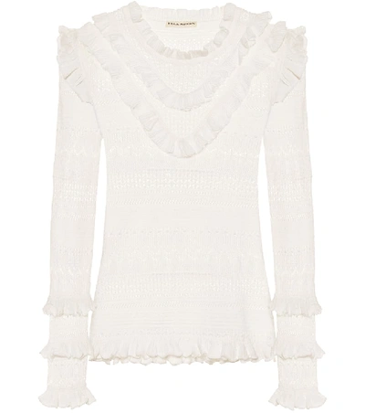 Shop Ulla Johnson Austen Cotton-blend Sweater In White