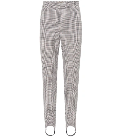 Shop Burberry Checked Stirrup Pants In Brown
