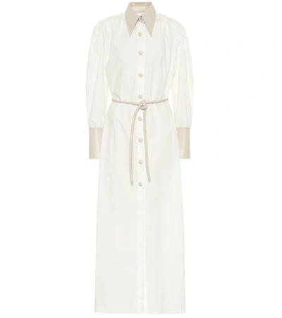 Shop Nanushka Yoon Cotton Shirt Dress In White