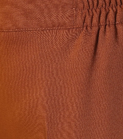 Shop Etro Stretch-cotton Straight Pants In Brown