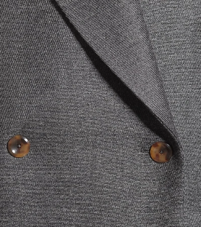 Shop Gucci Double-breasted Wool Blazer In Grey