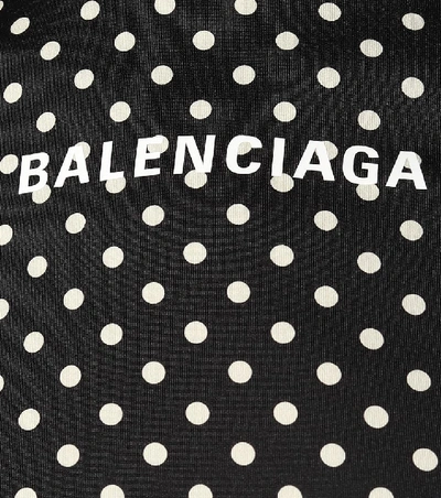 Shop Balenciaga Crêpe Polka-dot Midi Dress In Black