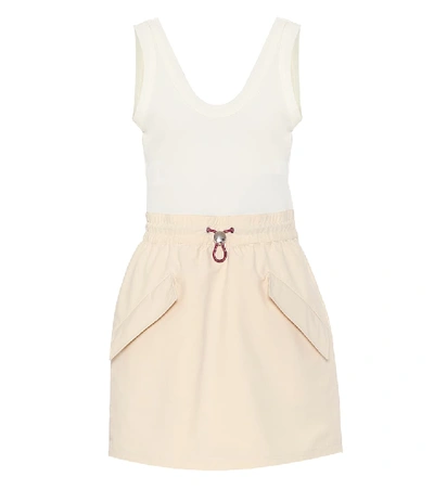 Shop Moncler Genius 2 Moncler 1952 Hybrid Minidress In Beige