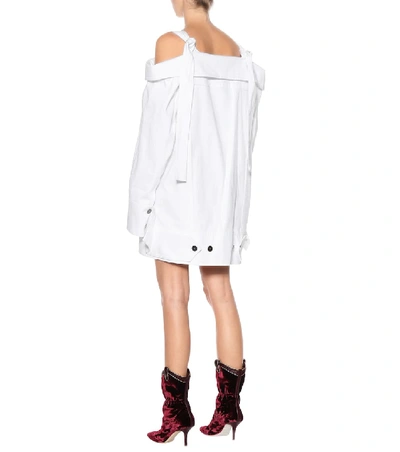 Shop Matthew Adams Dolan Off-the-shoulder Denim Dress In White