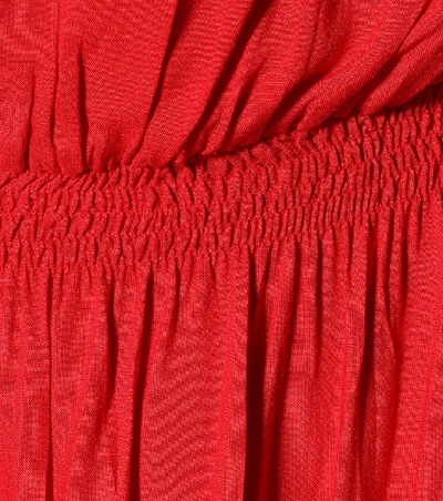 Shop Melissa Odabash Jo One-shoulder Midi Dress In Red