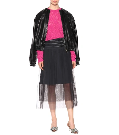 Shop Rochas Mohair And Wool-blend Sweater In Pink