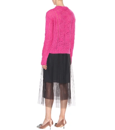 Shop Rochas Mohair And Wool-blend Sweater In Pink