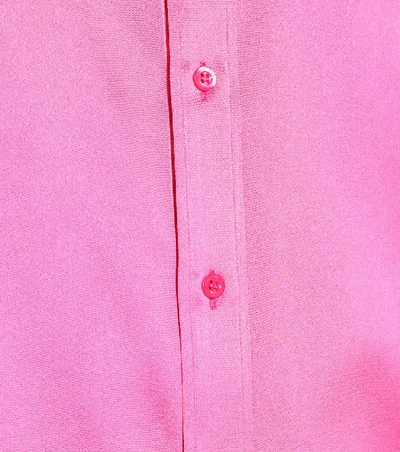 Shop Balenciaga Longline Satin Shirt In Pink