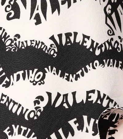 Shop Valentino Printed Silk Dress In Black