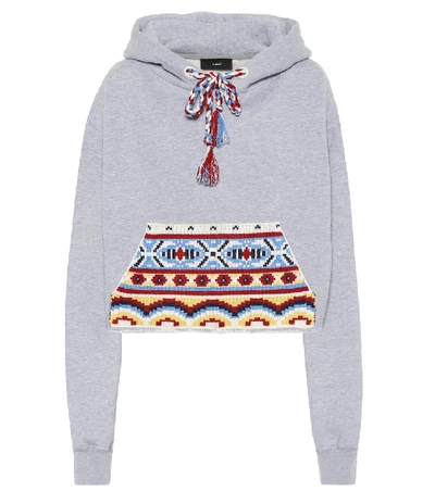 Shop Alanui Cotton And Cashmere Hoodie In Grey