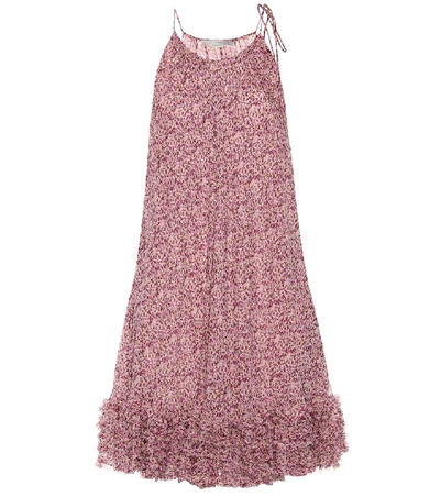 Shop Stella Mccartney Floral Silk Dress In Pink