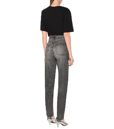 Shop Saint Laurent High-rise Slim-leg Jeans In Grey