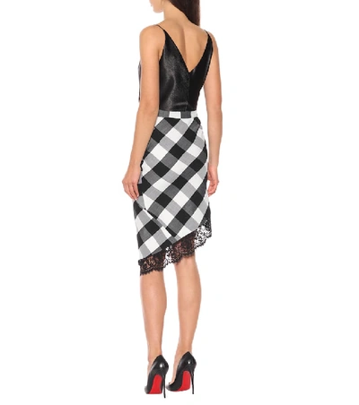 Shop Altuzarra Vichy Gingham Wool-blend Skirt In Black