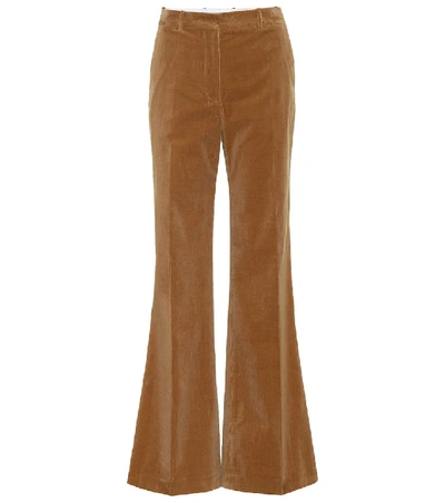 Shop Joseph Rone Flared Corduroy Pants In Beige