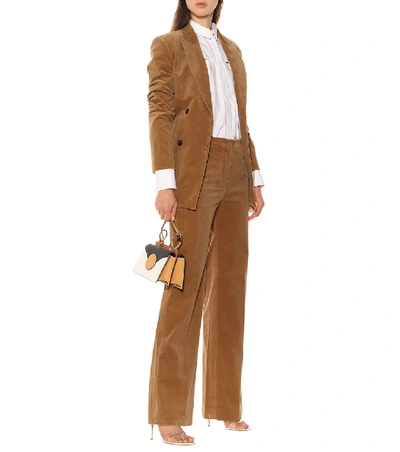 Shop Joseph Rone Flared Corduroy Pants In Beige