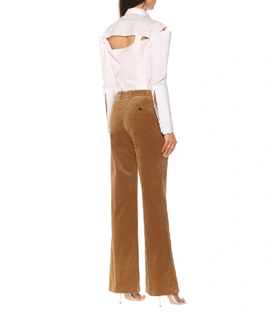 Shop Joseph Rone Flared Corduroy Pants In Beige