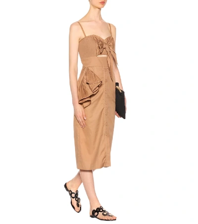 Shop Johanna Ortiz Soledad Cotton Dress In Brown
