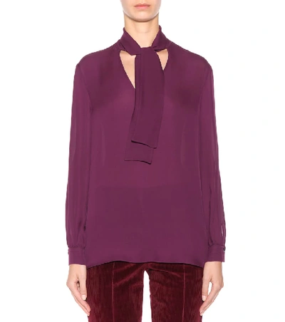 Shop Etro Silk Blouse In Purple