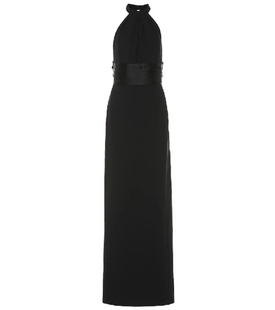 Shop Saint Laurent Wool Gown In Black