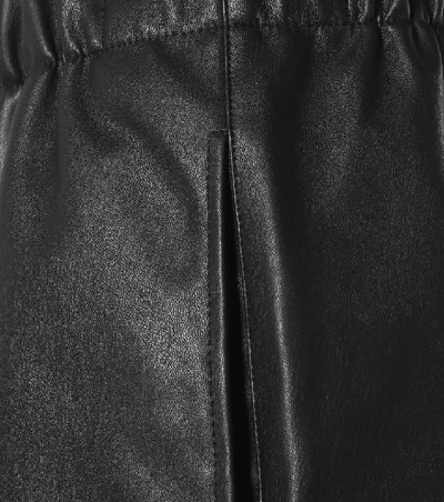 Shop Tibi Faux-leather Shorts In Black