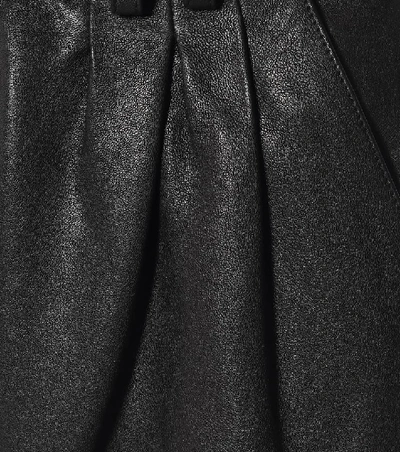Shop Balmain High-rise Leather Straight Pants In Black