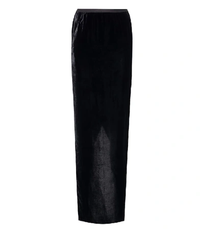 Shop Rick Owens Velvet Skirt In Black