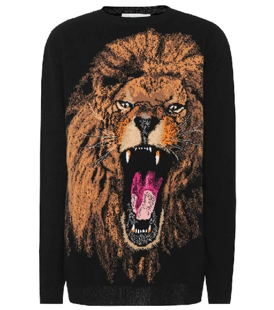 Shop Stella Mccartney Lion Intarsia Wool Sweater In Multicoloured