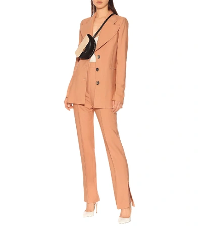 Shop Khaite Mckenna Twill Blazer In Beige