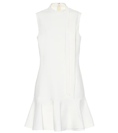 Shop Valentino Wool-blend Dress In White